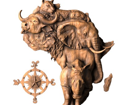 Панно Африка, 3d модель для ЧПУ
