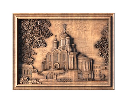 Панно Сретенский мужской монастырь, 3d модель для ЧПУ