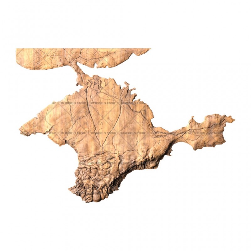 Карта Крыма, 3d модель для ЧПУ