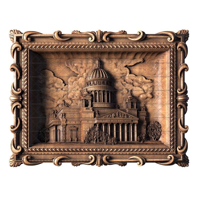 Панно Исаакиевский собор, 3d модель для ЧПУ