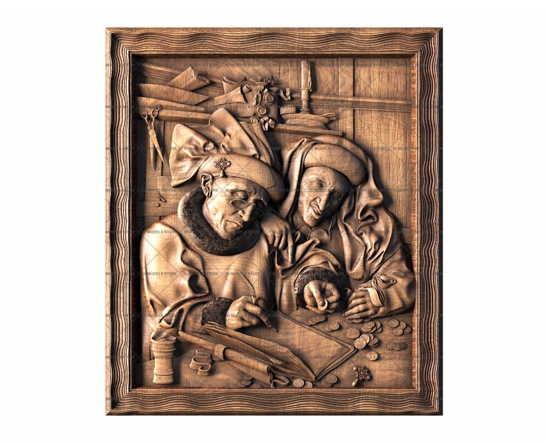 Сборщики податей (К. Массейс), 3d модель для ЧПУ