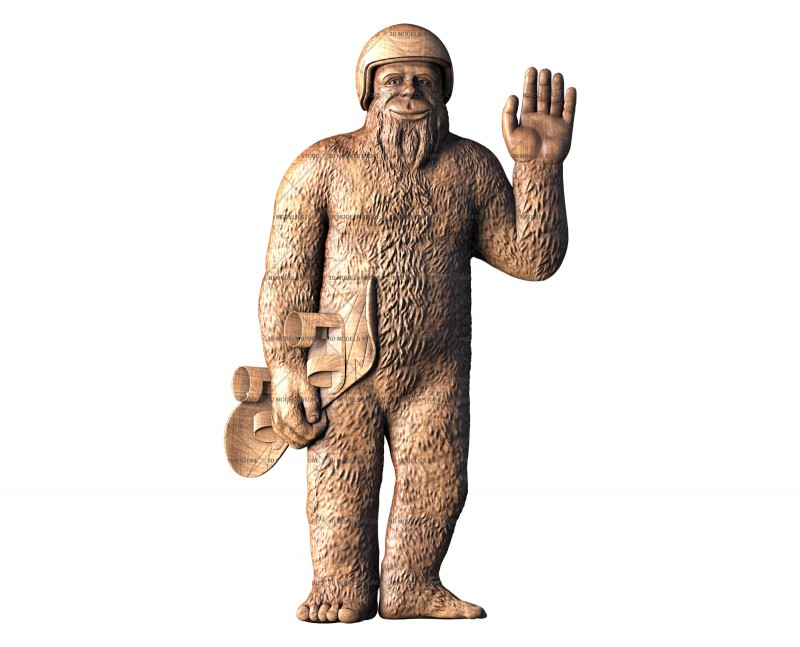 Панно Йети, 3d модель для ЧПУ