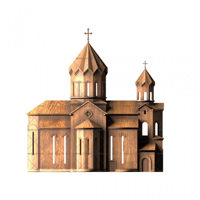 Скульптура Церковь, 3d модель для ЧПУ