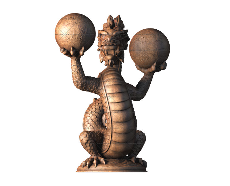 Скульптура Дракон, 3d модель для ЧПУ