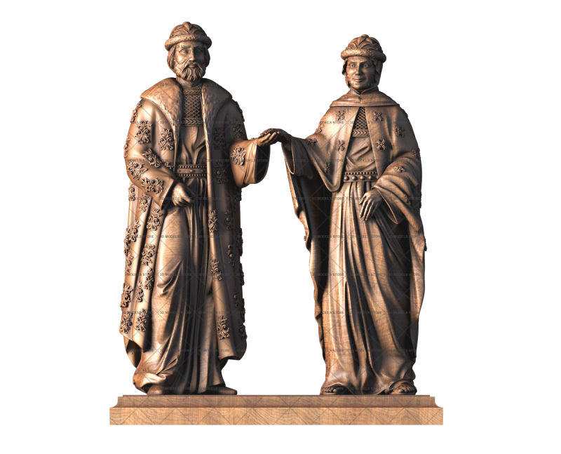 Скульптура Петр и Феврония, 3d модель для ЧПУ