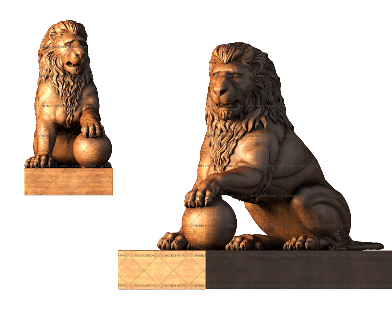 Лев, 3d модель для ЧПУ