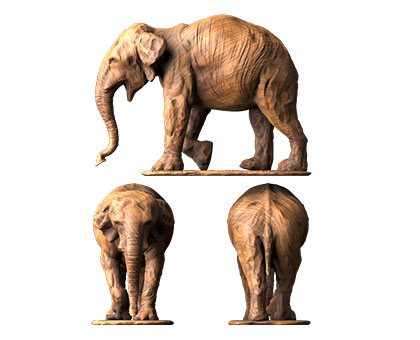 Скульптура слона, 3d модель для ЧПУ