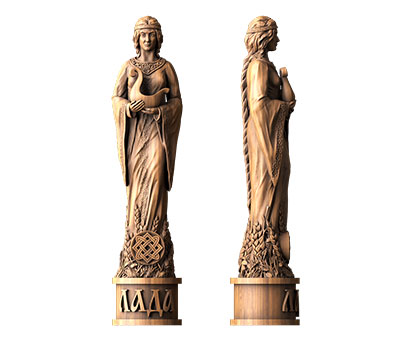 Скульптура богини Лады, 3d модель для ЧПУ