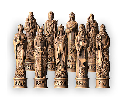 Боги восточных славян - набор скульптур, 3d модель для ЧПУ