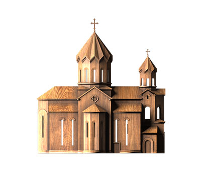 Скульптура Церковь, 3d модель для ЧПУ