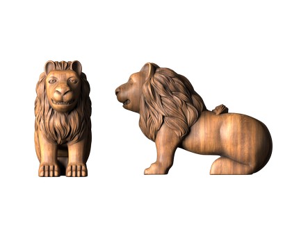 Скульптура льва, 3d модель для ЧПУ