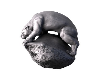 Скульптура тигр, 3d модель для ЧПУ