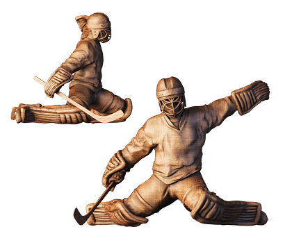 Скульптура Хоккеист, 3d модель для ЧПУ
