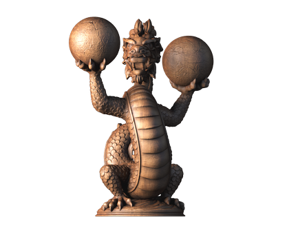 Скульптура Дракон, 3d модель для ЧПУ