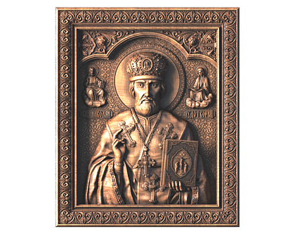 Икона Святой Николай Чудотворец, 3d модель для ЧПУ