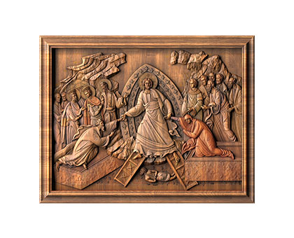 Икона Воскресение Иисуса Христа, 3d модель для ЧПУ