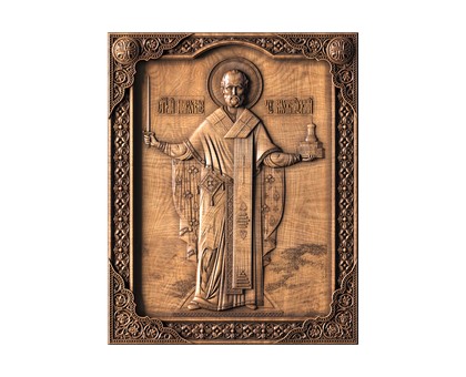 Икона Святой Николай Можайский, 3d модель для ЧПУ