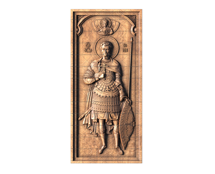 Икона Святой мученик Иоанн Воин, 3d модель для ЧПУ