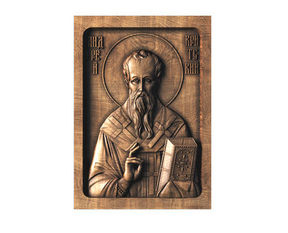 Икона святителя Андрея Критского, 3d модель для ЧПУ