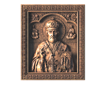 Икона Святителя Николая Чудотворца, 3d модель для ЧПУ