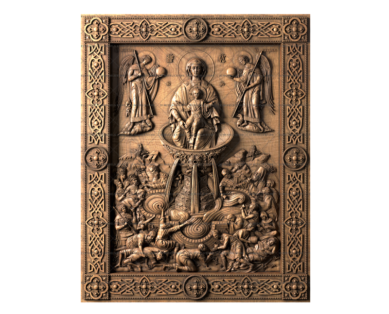 Икона Живоносный источник, 3d модель для ЧПУ