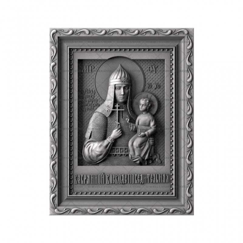 Ченстоховская икона Божией Матери, 3d модель для ЧПУ
