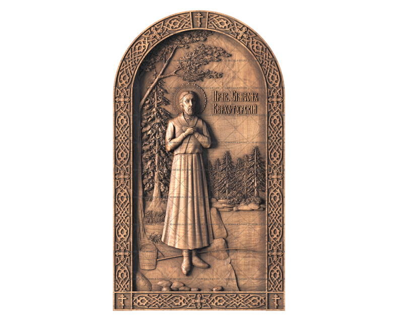 Икона Святой праведный Симеон Верхотурский, 3d модель для ЧПУ