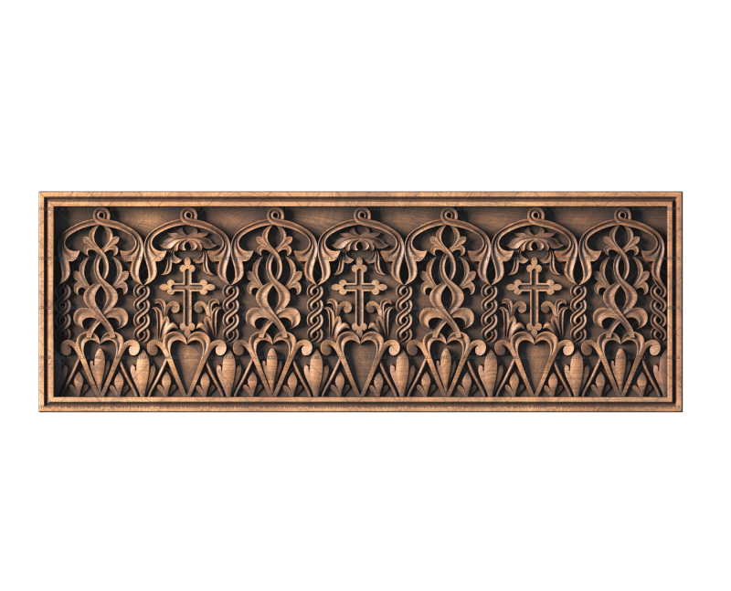 Церковная панель с крестами, 3d модель для ЧПУ