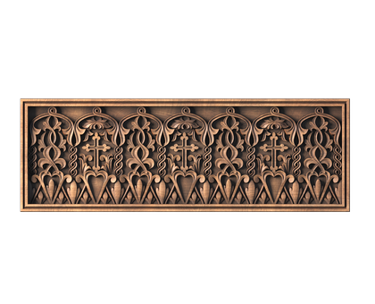 Церковная панель с крестами, 3d модель для ЧПУ