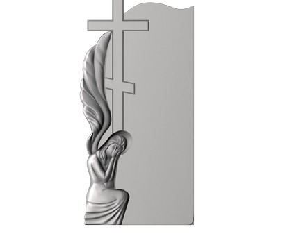 Памятник с крестом и ангелом, 3D (stl) модель