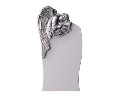 Памятник с ангелом и розами, 3D (stl) модель