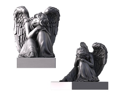 Скульптурный памятник - ангел, 3D (stl) модель