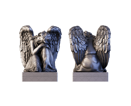 Скульптурный памятник - ангел, 3D (stl) модель