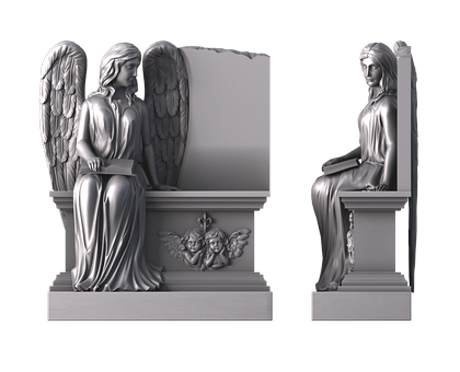 Памятник с ангелом, 3D (stl) модель