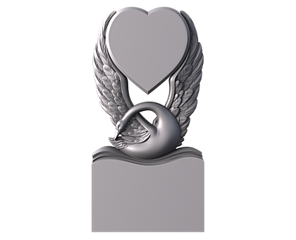 Памятник с лебедем и сердцем, 3D (stl) модель