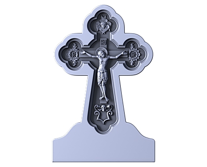 Памятник с крестом, 3D (stl) модель