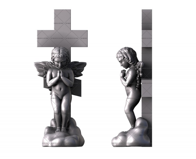 Памятник- ангел, 3D (stl) модель