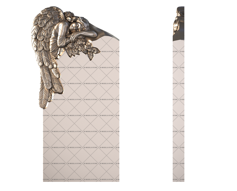Памятник с ангелом, 3D (stl) модель