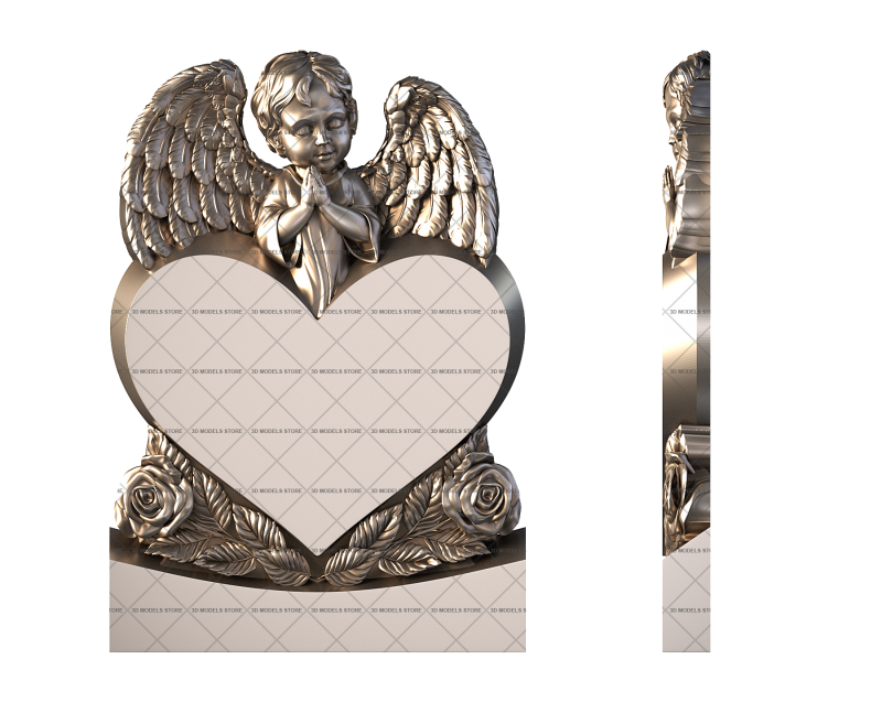Памятник с ангелом, 3D (stl) модель