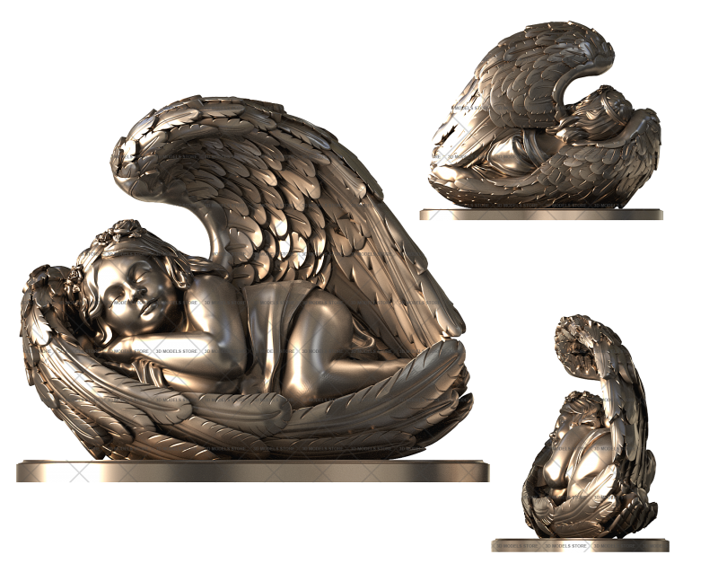 Памятник с ангелом, 3D (stl) модель
