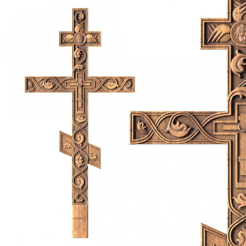 Православный крест, 3d модель для ЧПУ