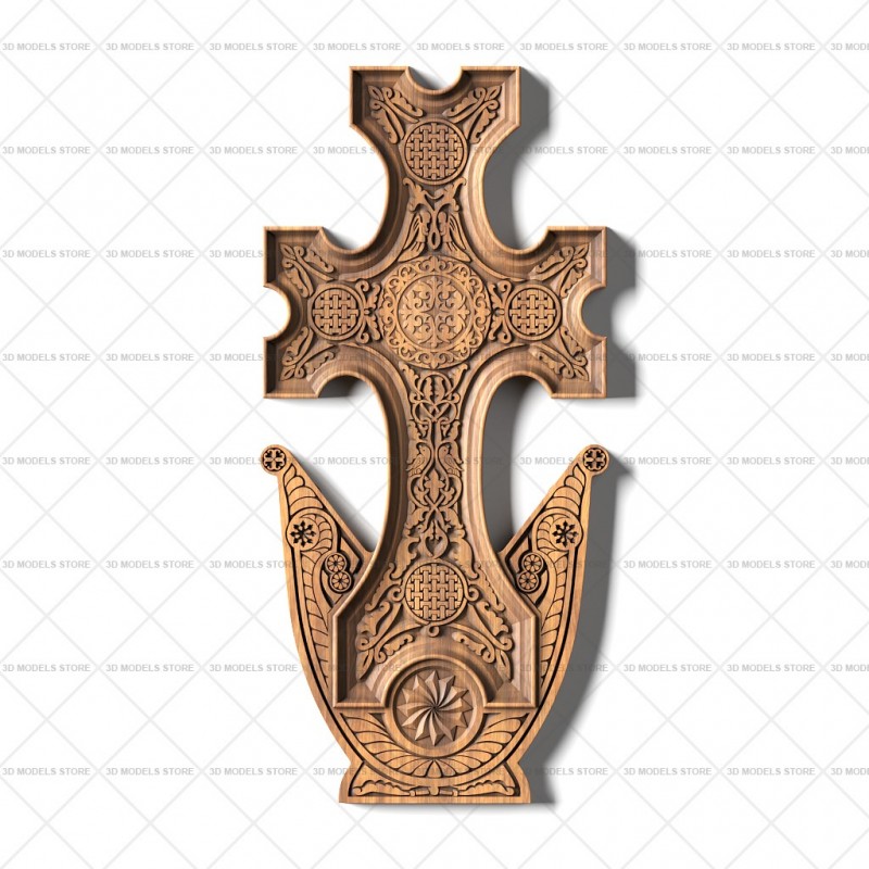 Крест Армянский, 3d модель для ЧПУ