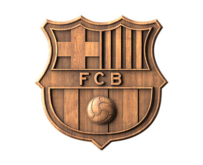 Герб футбольного клуба Барселона, 3d модель для ЧПУ