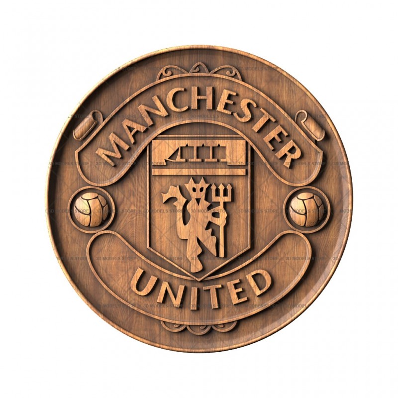 Герб футбольного клуба Манчестер Юнайтед, 3d модель для ЧПУ