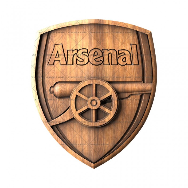 Герб футбольного клуба Арсенал, 3d модель для ЧПУ