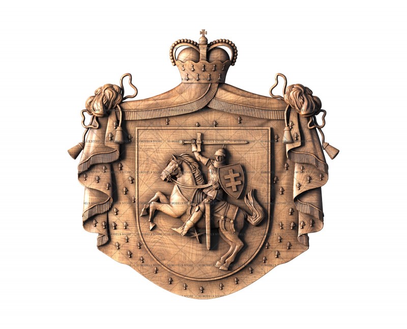 Герб Погоня, 3d модель для ЧПУ