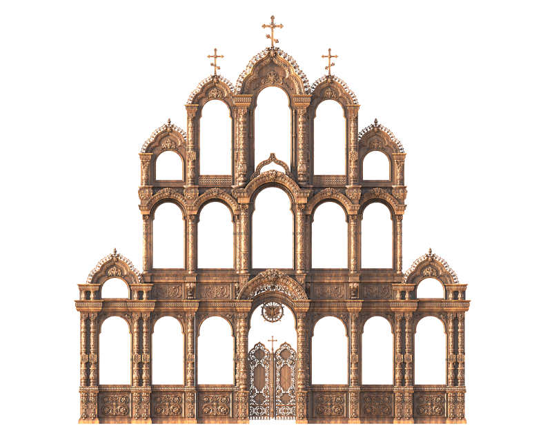 Барочный иконостас, 3d модель для ЧПУ