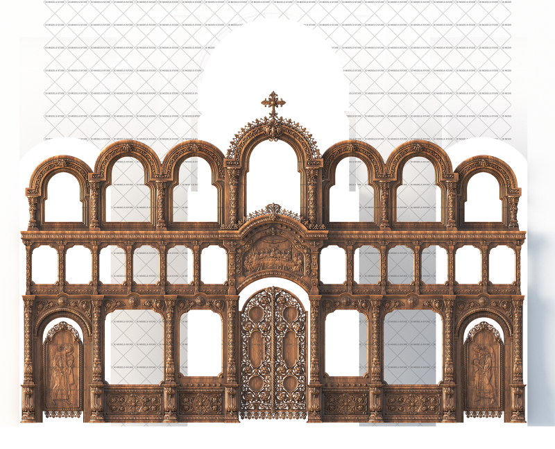 Иконостас трехъярусный, 3d модель для ЧПУ