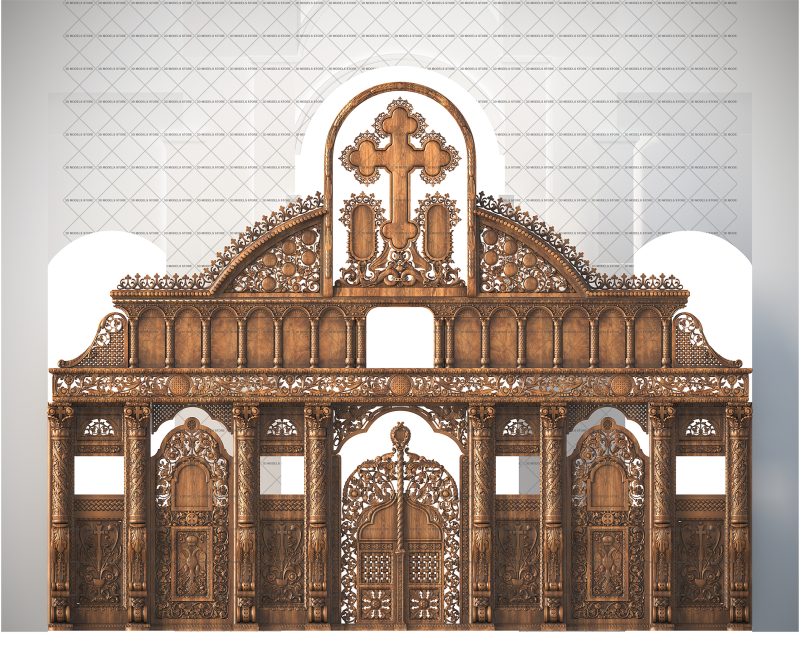 Барочный иконостас, 3d модель для ЧПУ