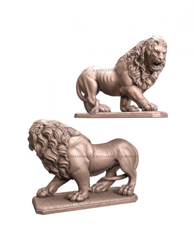 Статуя Льва, 3d модель для ЧПУ